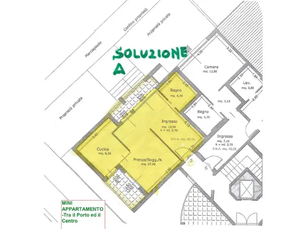 Progetto per opzione di personalizzazione appartamento A.